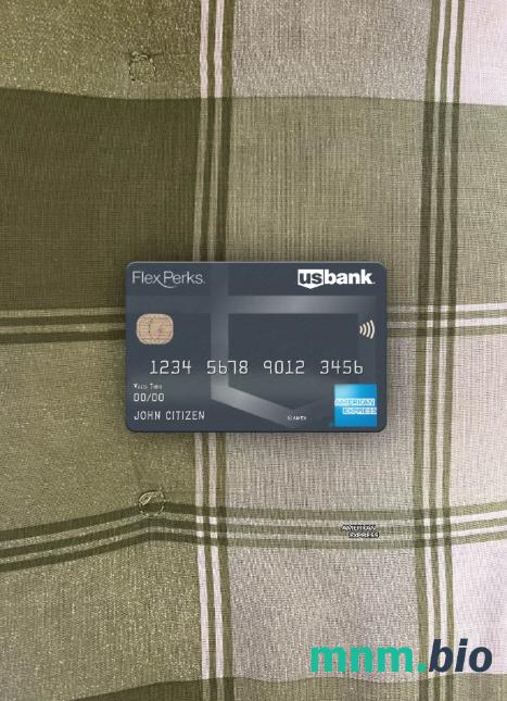 USA U.S. bank FlexPerks Reserve Amex card wygląd fotograficzny skan PSD + zdjęcie